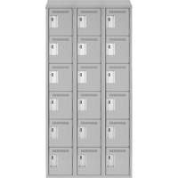 Clean Line Lockerette , 6 -tier, Bank of 3, 36" x 18" x 78", Steel, Grey, Rivet (Assembled) Infinity Industrial Services Inc.