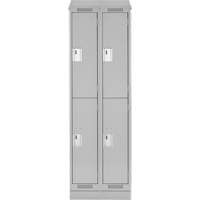 Clean Line Lockers, 2 -tier, Bank of 2, 24" x 18" x 82", Steel, Grey, Rivet (Assembled) Infinity Industrial Services Inc.