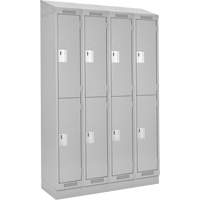 Clean Line Lockers, 2 -tier, Bank of 4, 48" x 18" x 82", Steel, Grey, Rivet (Assembled) Infinity Industrial Services Inc.