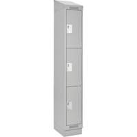 Clean Line Lockers, 3 -tier, 12" x 18" x 82", Steel, Grey, Rivet (Assembled) Infinity Industrial Services Inc.