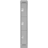 Clean Line Lockers, 3 -tier, 12" x 18" x 82", Steel, Grey, Rivet (Assembled) Infinity Industrial Services Inc.
