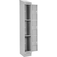 Clean Line Lockers, 3 -tier, Bank of 4, 48" x 18" x 82", Steel, Grey, Rivet (Assembled) Infinity Industrial Services Inc.