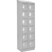 Clean Line Lockerette, 6 -tier, Bank of 2, 24" x 18" x 82", Steel, Grey, Rivet (Assembled) Infinity Industrial Services Inc.