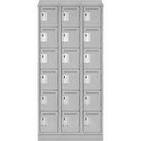 Clean Line Lockerette, 6 -tier, Bank of 3, 36" x 18" x 82", Steel, Grey, Rivet (Assembled) Infinity Industrial Services Inc.