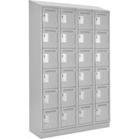 Clean Line Lockerette, 6 -tier, Bank of 4, 48" x 18" x 82", Steel, Grey, Rivet (Assembled) Infinity Industrial Services Inc.