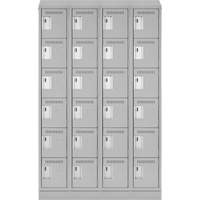 Clean Line Lockerette, 6 -tier, Bank of 4, 48" x 18" x 82", Steel, Grey, Rivet (Assembled) Infinity Industrial Services Inc.