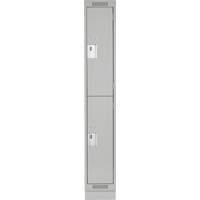 Clean Line Lockers, 2 -tier, 12" x 18" x 76", Steel, Grey, Rivet (Assembled) Infinity Industrial Services Inc.