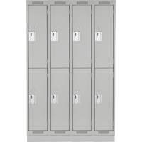 Clean Line Lockers, 2 -tier, Bank of 4, 48" x 18" x 76", Steel, Grey, Rivet (Assembled) Infinity Industrial Services Inc.