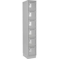 Petits casiers Clean Line, 6 niveaux, 12" x 18" x 76", Acier, Gris, Rivet (assembl&eacute;) Infinity Industrial Services Inc.