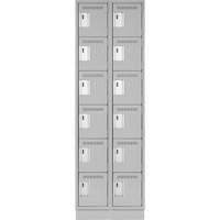 Clean Line Lockerette, 6 -tier, Bank of 2, 24" x 18" x 76", Steel, Grey, Rivet (Assembled) Infinity Industrial Services Inc.