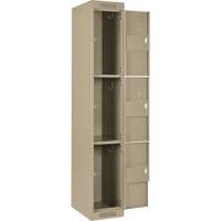 Clean Line Lockers, 3 -tier, Bank of 4, 48" x 18" x 72", Steel, Beige, Rivet (Assembled) Infinity Industrial Services Inc.