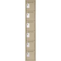 Clean Line Lockerette, 6 -tier, 12" x 18" x 72", Steel, Beige, Rivet (Assembled) Infinity Industrial Services Inc.