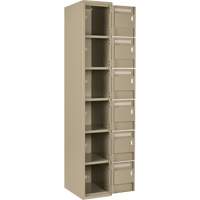 Clean Line Lockerette, 6 -tier, Bank of 4, 48" x 18" x 72", Steel, Beige, Rivet (Assembled) Infinity Industrial Services Inc.