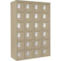 Clean Line Lockerette, 6 -tier, Bank of 4, 48" x 18" x 72", Steel, Beige, Rivet (Assembled) Infinity Industrial Services Inc.
