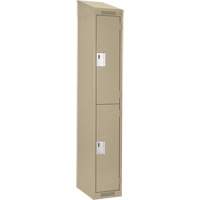 Casiers Clean Line, 2 niveaux, 12" x 18" x 78", Acier, Beige, Rivet (assembl&eacute;) Infinity Industrial Services Inc.