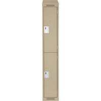 Casiers Clean Line, 2 niveaux, 12" x 18" x 78", Acier, Beige, Rivet (assembl&eacute;) Infinity Industrial Services Inc.