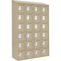 Clean Line Lockerette, 6 -tier, Bank of 4, 48" x 18" x 78", Steel, Beige, Rivet (Assembled) Infinity Industrial Services Inc.