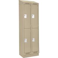 Clean Line Lockers, 2 -tier, Bank of 2, 24" x 18" x 82", Steel, Beige, Rivet (Assembled) Infinity Industrial Services Inc.