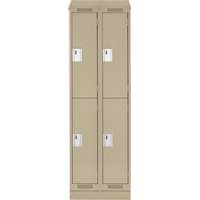 Clean Line Lockers, 2 -tier, Bank of 2, 24" x 18" x 82", Steel, Beige, Rivet (Assembled) Infinity Industrial Services Inc.