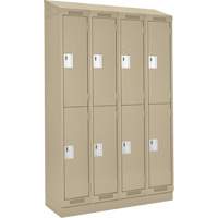 Clean Line Lockers, 2 -tier, Bank of 4, 48" x 18" x 82", Steel, Beige, Rivet (Assembled) Infinity Industrial Services Inc.