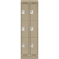 Clean Line Lockers, 3 -tier, Bank of 2, 24" x 18" x 82", Steel, Beige, Rivet (Assembled) Infinity Industrial Services Inc.
