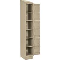 Clean Line Lockerette , 6 -tier, Bank of 4, 48" x 18" x 82", Steel, Beige, Rivet (Assembled) Infinity Industrial Services Inc.