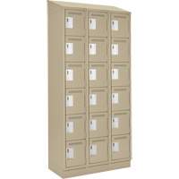 Clean Line Lockerette , 6 -tier, Bank of 3, 36" x 18" x 82", Steel, Beige, Rivet (Assembled) Infinity Industrial Services Inc.