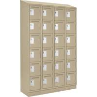 Clean Line Lockerette , 6 -tier, Bank of 4, 48" x 18" x 82", Steel, Beige, Rivet (Assembled) Infinity Industrial Services Inc.