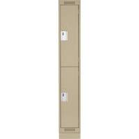 Casiers Clean Line, 2 niveaux, 12" x 18" x 76", Acier, Beige, Rivet (assembl&eacute;) Infinity Industrial Services Inc.