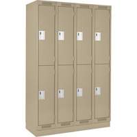 Clean Line Lockers, 2 -tier, Bank of 4, 48" x 18" x 76", Steel, Beige, Rivet (Assembled) Infinity Industrial Services Inc.