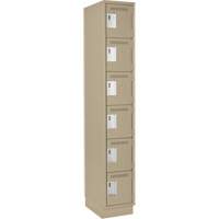 Clean Line Lockerette, 6 -tier, 12" x 18" x 76", Steel, Beige, Rivet (Assembled) Infinity Industrial Services Inc.