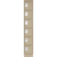 Clean Line Lockerette, 6 -tier, 12" x 18" x 76", Steel, Beige, Rivet (Assembled) Infinity Industrial Services Inc.