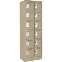 Clean Line Lockerette, 6 -tier, Bank of 2, 24" x 18" x 76", Steel, Beige, Rivet (Assembled) Infinity Industrial Services Inc.