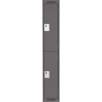 Clean Line Lockers, 2 -tier, 12" x 18" x 72", Steel, Charcoal, Rivet (Assembled) Infinity Industrial Services Inc.