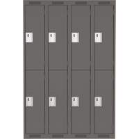 Clean Line Lockers, 2 -tier, Bank of 4, 48" x 18" x 72", Steel, Charcoal, Rivet (Assembled) Infinity Industrial Services Inc.