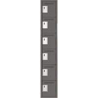Clean Line Lockerette, 6 -tier, 12" x 18" x 72", Steel, Charcoal, Rivet (Assembled) Infinity Industrial Services Inc.