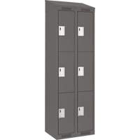 Clean Line Lockers, 3 -tier, Bank of 2, 24" x 18" x 78", Steel, Charcoal, Rivet (Assembled) Infinity Industrial Services Inc.