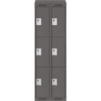 Clean Line Lockers, 3 -tier, Bank of 2, 24" x 18" x 78", Steel, Charcoal, Rivet (Assembled) Infinity Industrial Services Inc.