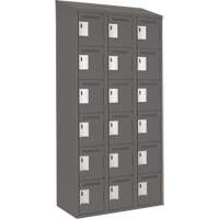 Clean Line Lockerette, 6 -tier, Bank of 3, 36" x 18" x 78", Steel, Charcoal, Rivet (Assembled) Infinity Industrial Services Inc.