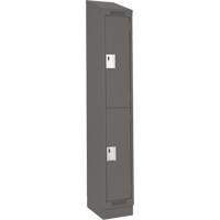 Clean Line Lockers, 2 -tier, 12" x 18" x 82", Steel, Charcoal, Rivet (Assembled) Infinity Industrial Services Inc.