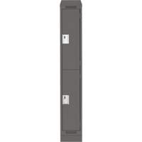 Clean Line Lockers, 2 -tier, 12" x 18" x 82", Steel, Charcoal, Rivet (Assembled) Infinity Industrial Services Inc.