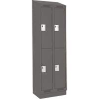 Clean Line Lockers, 2 -tier, Bank of 2, 24" x 18" x 82", Steel, Charcoal, Rivet (Assembled) Infinity Industrial Services Inc.
