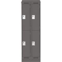 Clean Line Lockers, 2 -tier, Bank of 2, 24" x 18" x 82", Steel, Charcoal, Rivet (Assembled) Infinity Industrial Services Inc.