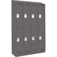 Clean Line Lockers, 2 -tier, Bank of 4, 48" x 18" x 82", Steel, Charcoal, Rivet (Assembled) Infinity Industrial Services Inc.