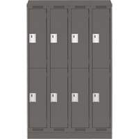 Clean Line Lockers, 2 -tier, Bank of 4, 48" x 18" x 82", Steel, Charcoal, Rivet (Assembled) Infinity Industrial Services Inc.