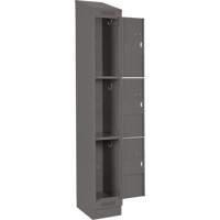 Clean Line Lockers, 3 -tier, Bank of 4, 48" x 18" x 82", Steel, Charcoal, Rivet (Assembled) Infinity Industrial Services Inc.