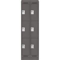 Clean Line Lockers, 3 -tier, Bank of 2, 24" x 18" x 82", Steel, Charcoal, Rivet (Assembled) Infinity Industrial Services Inc.