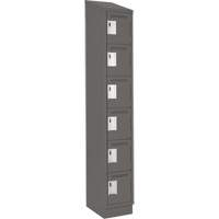 Clean Line Lockerette, 6 -tier, 12" x 18" x 82", Steel, Charcoal, Rivet (Assembled) Infinity Industrial Services Inc.