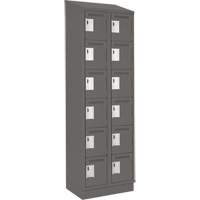 Clean Line Lockerette, 6 -tier, Bank of 2, 24" x 18" x 82", Steel, Charcoal, Rivet (Assembled) Infinity Industrial Services Inc.