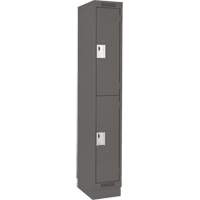 Clean Line Lockers, 2 -tier, 12" x 18" x 76", Steel, Charcoal, Rivet (Assembled) Infinity Industrial Services Inc.